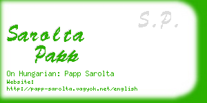 sarolta papp business card